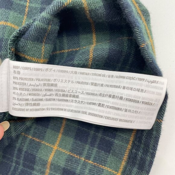 Hollister Green Plaid School Girl Mini Skirt Womens Size Small Ultra High Rise - Picture 4 of 5